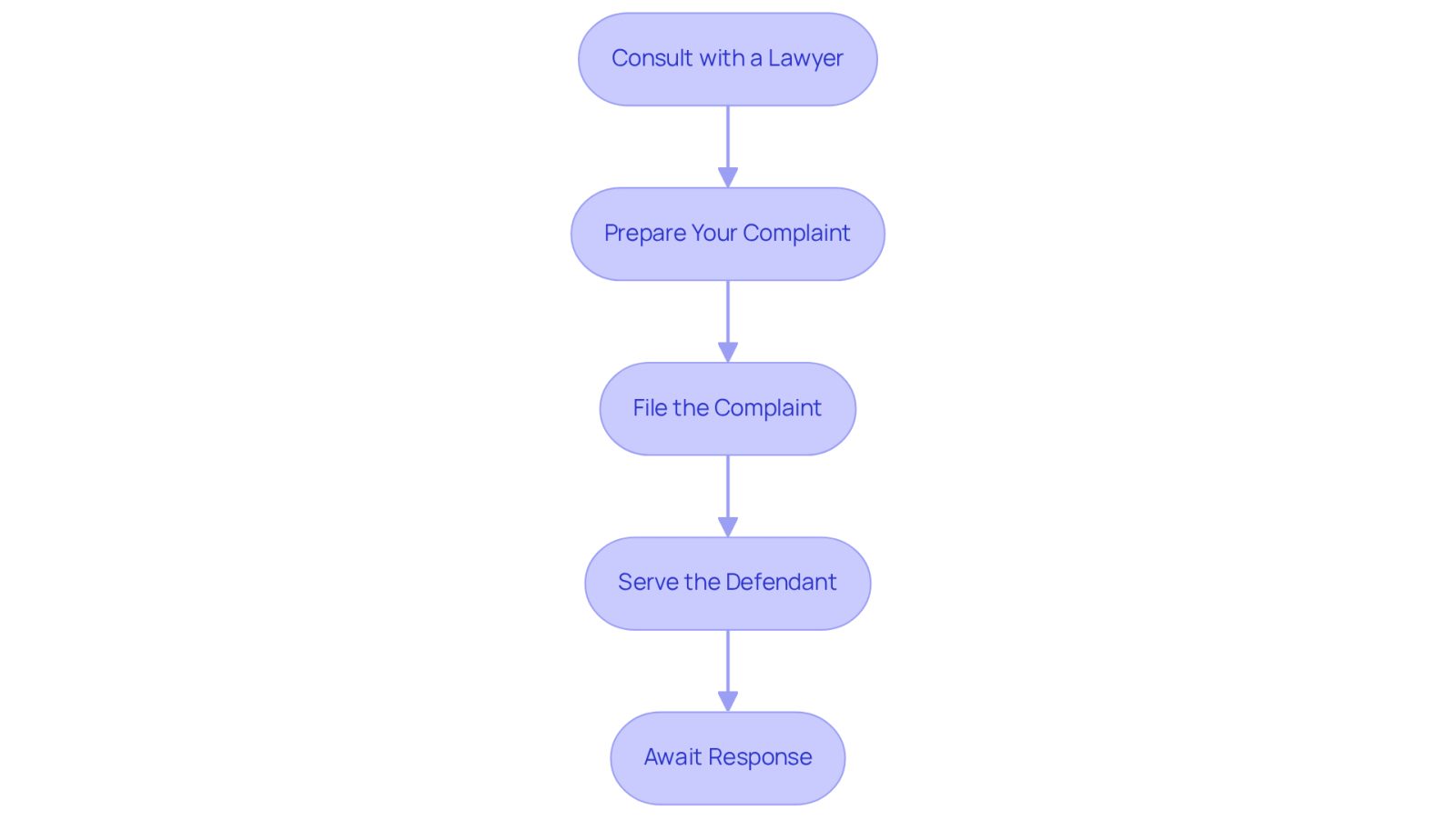 Each box represents a step in the lawsuit process. Follow the arrows to see how each step leads to the next, guiding you through the legal journey.